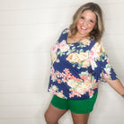 "Wonderful" Floral Ruffle Sleeve V Neck-Lola Monroe Boutique