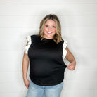 "Wonderment" Ruffle Sleeve Tee (Black)-Lola Monroe Boutique