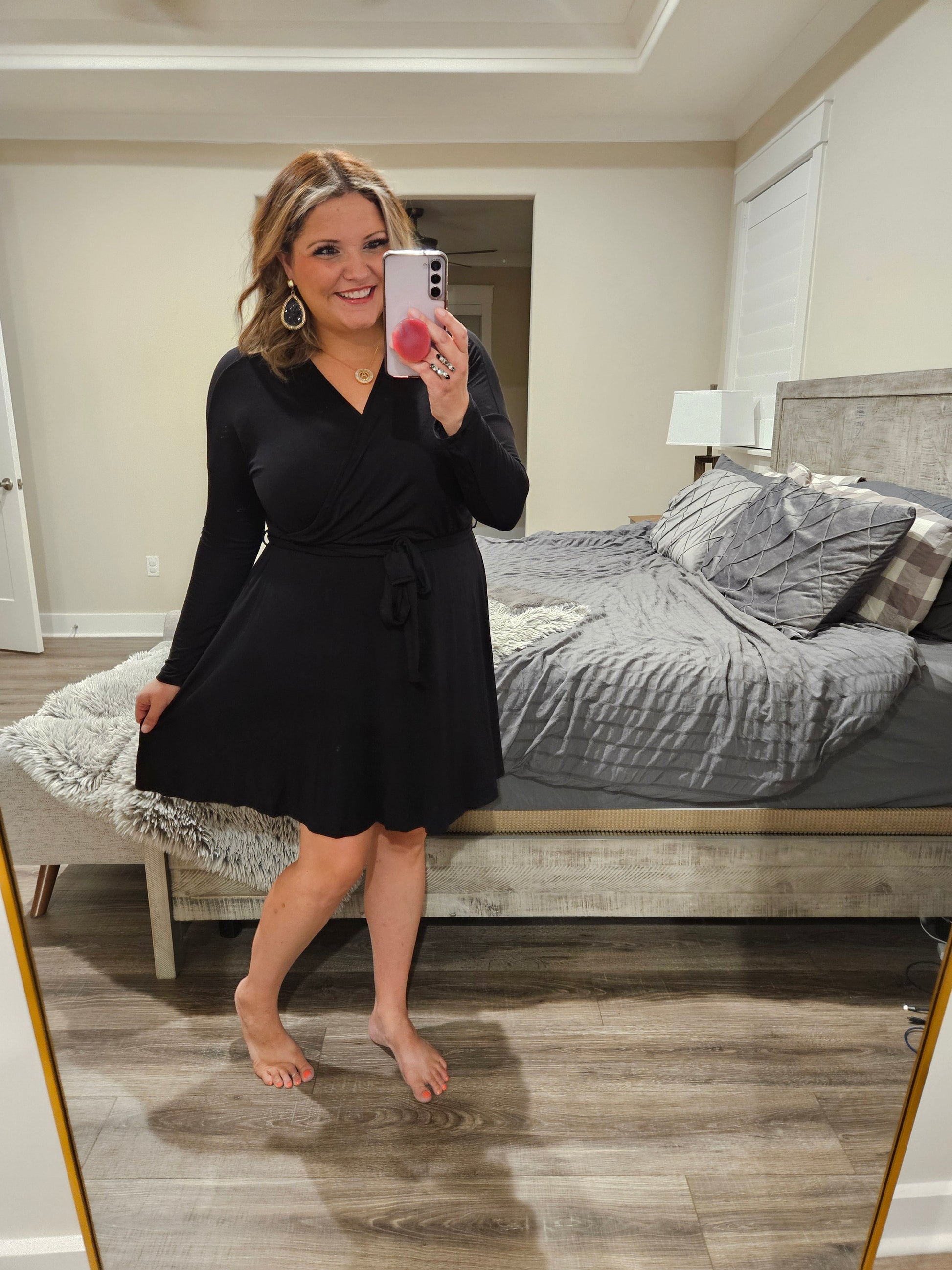 Wrap Around" Long Sleeve Wrap Dress - Lola Monroe Boutique Wrap Around" Long Sleeve Wrap Dress - Lola Monroe Boutique
