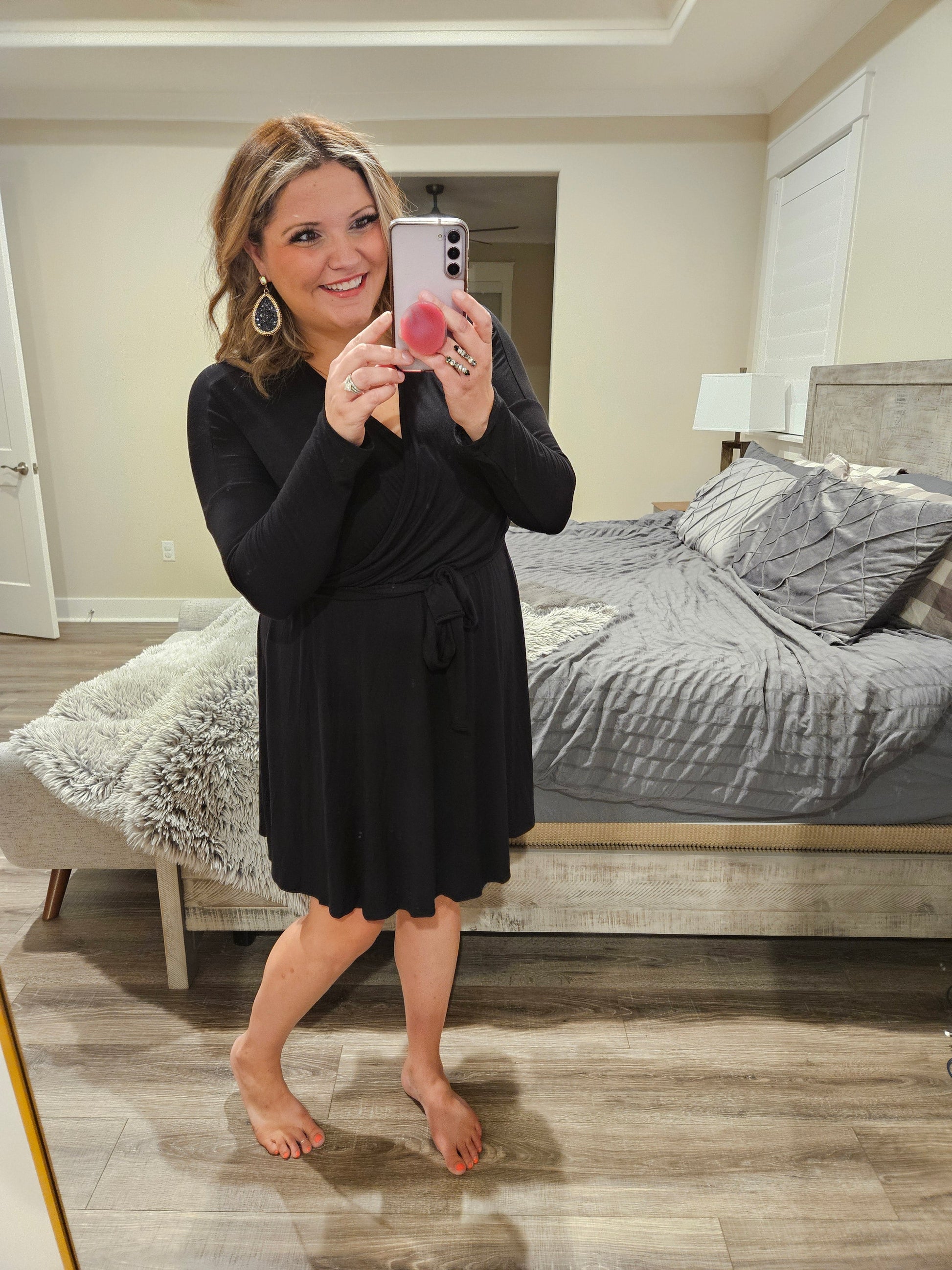 Wrap Around" Long Sleeve Wrap Dress - Lola Monroe Boutique Wrap Around" Long Sleeve Wrap Dress - Lola Monroe Boutique