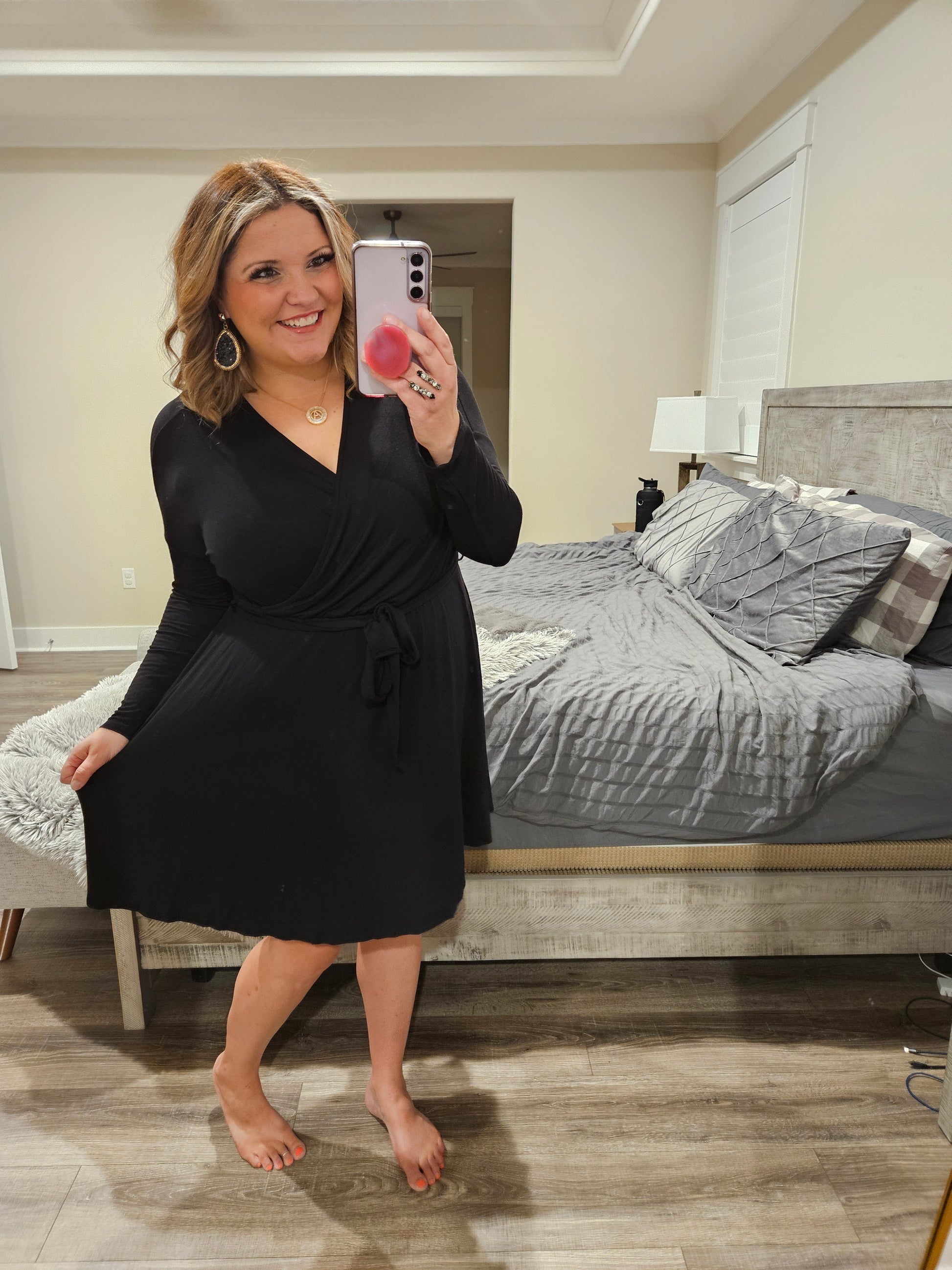 wrap around dress for women Wrap Around" Long Sleeve Wrap Dress