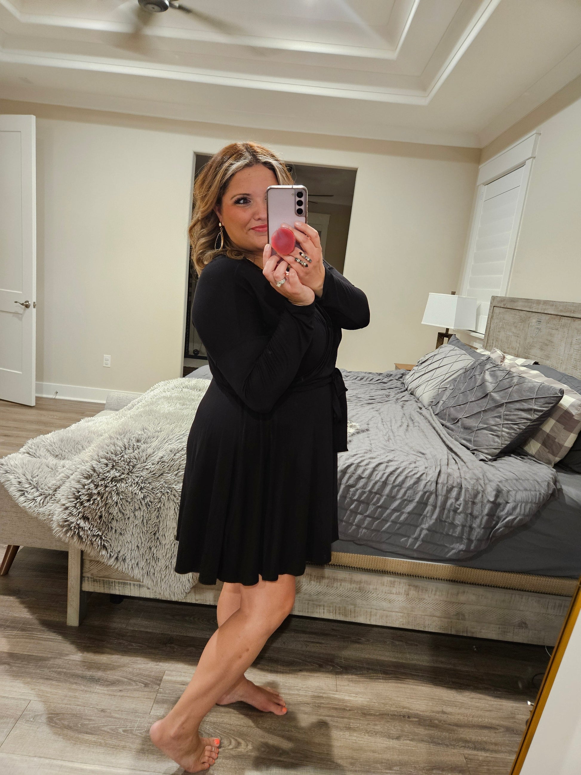 wrap around dresses The Perfect Plus Dress tie adds a bonus dose of pizzazz.Fit Wrap Around Long Sleeve Wrap