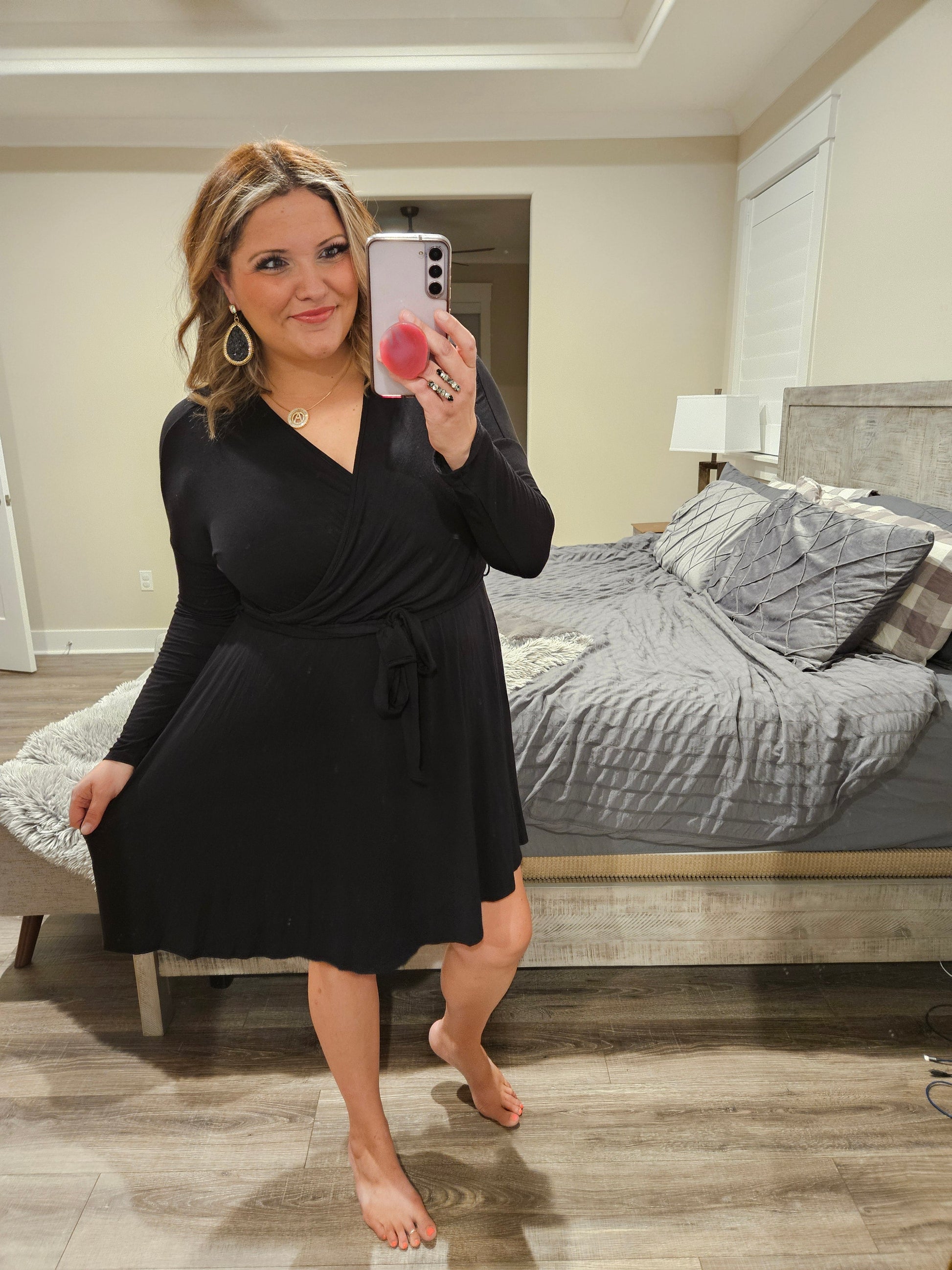 Wrap Around" Long Sleeve Wrap Dress - Lola Monroe Boutique Wrap Around" Long Sleeve Wrap Dress - Lola Monroe Boutique
