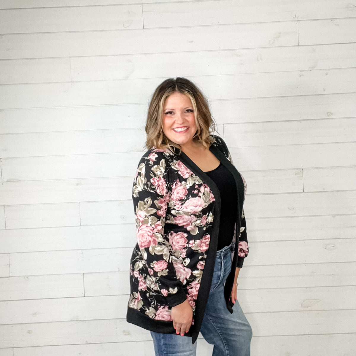 "Wrapped Up In Romance" Floral Cardigan-Lola Monroe Boutique