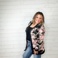 "Wrapped Up In Romance" Floral Cardigan-Lola Monroe Boutique