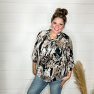 "Yancey" Lizzy 3/4 Sleeve Split Neck-Lola Monroe Boutique