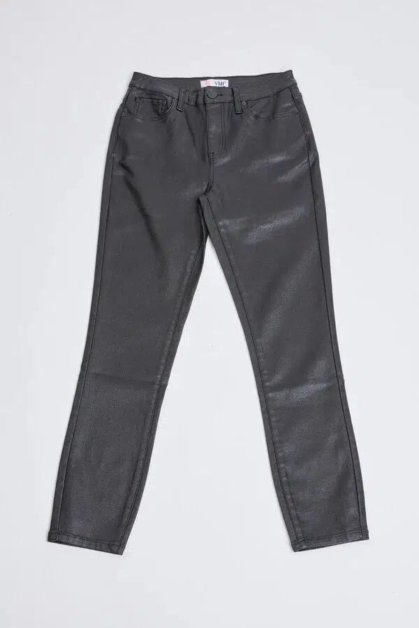 YMI hyperstretch Metallic Skinny (Black)-Lola Monroe Boutique