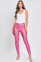 YMI hyperstretch Metallic Skinny (Hot Pink)-Lola Monroe Boutique