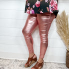 YMI hyperstretch Metallic Skinny (Rose Gold)-Lola Monroe Boutique