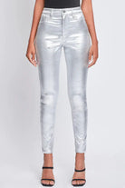 YMI hyperstretch Metallic Skinny (Silver)-Lola Monroe Boutique