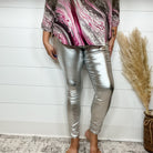 YMI hyperstretch Metallic Skinny (Silver)-Lola Monroe Boutique