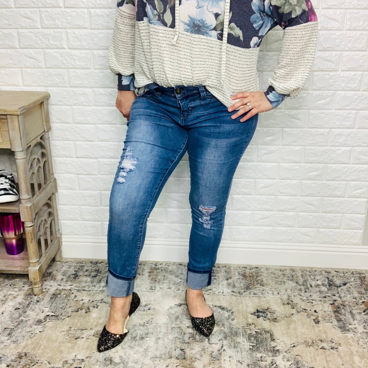 YMI/Royalty Mega Cuff Relaxed Fit Jeans