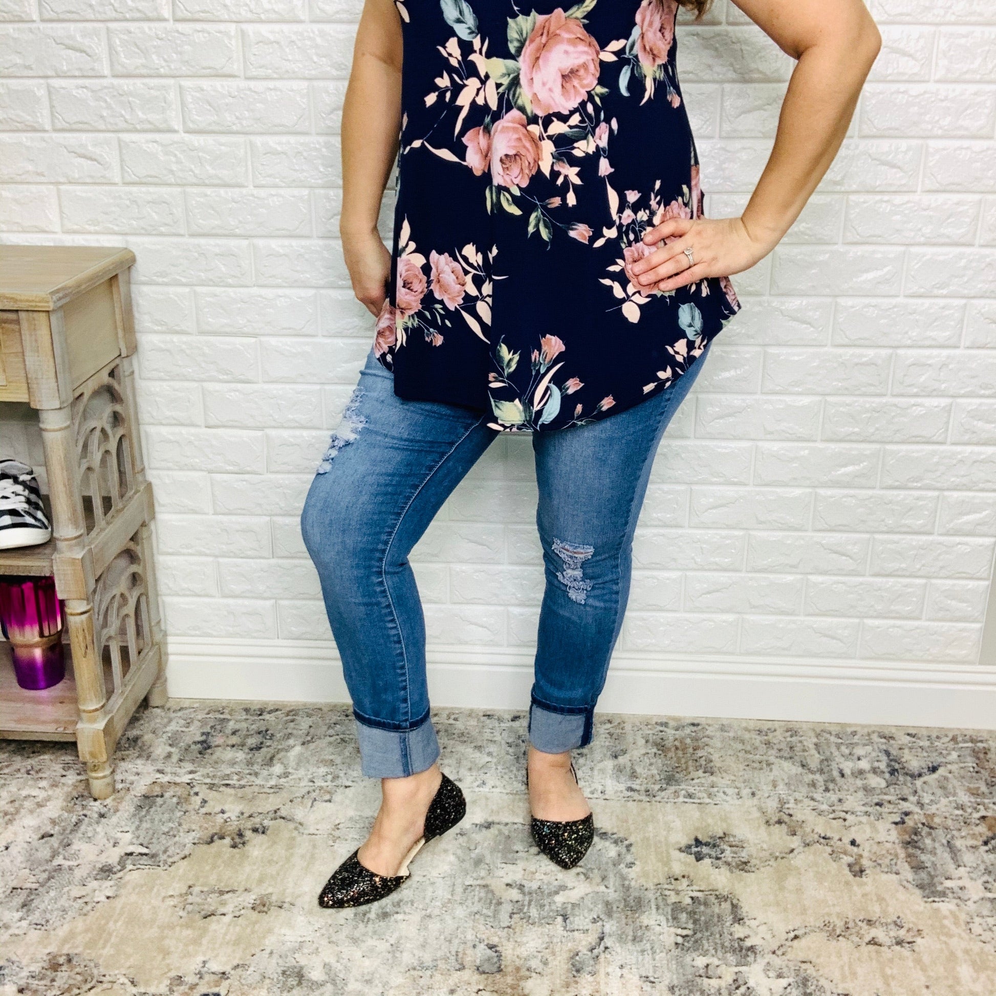 YMI/Royalty Mega Cuff Relaxed Fit Jeans