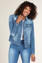 YMI/Royalty "Tatters" Distressed Denim Jacket-Lola Monroe Boutique