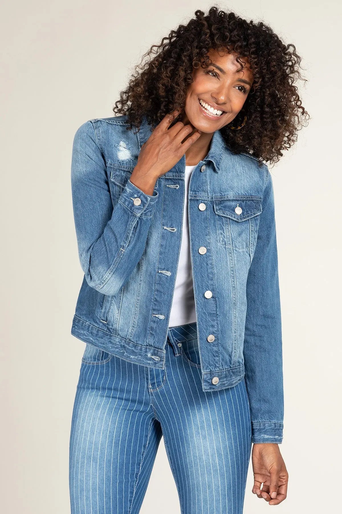 YMI/Royalty "Tatters" Distressed Denim Jacket