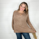 "Yup Thats The One" Long Sleeve Weekender (Brown)-Lola Monroe Boutique