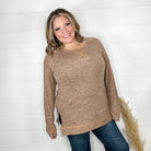 "Yup Thats The One" Long Sleeve Weekender (Brown)-Lola Monroe Boutique