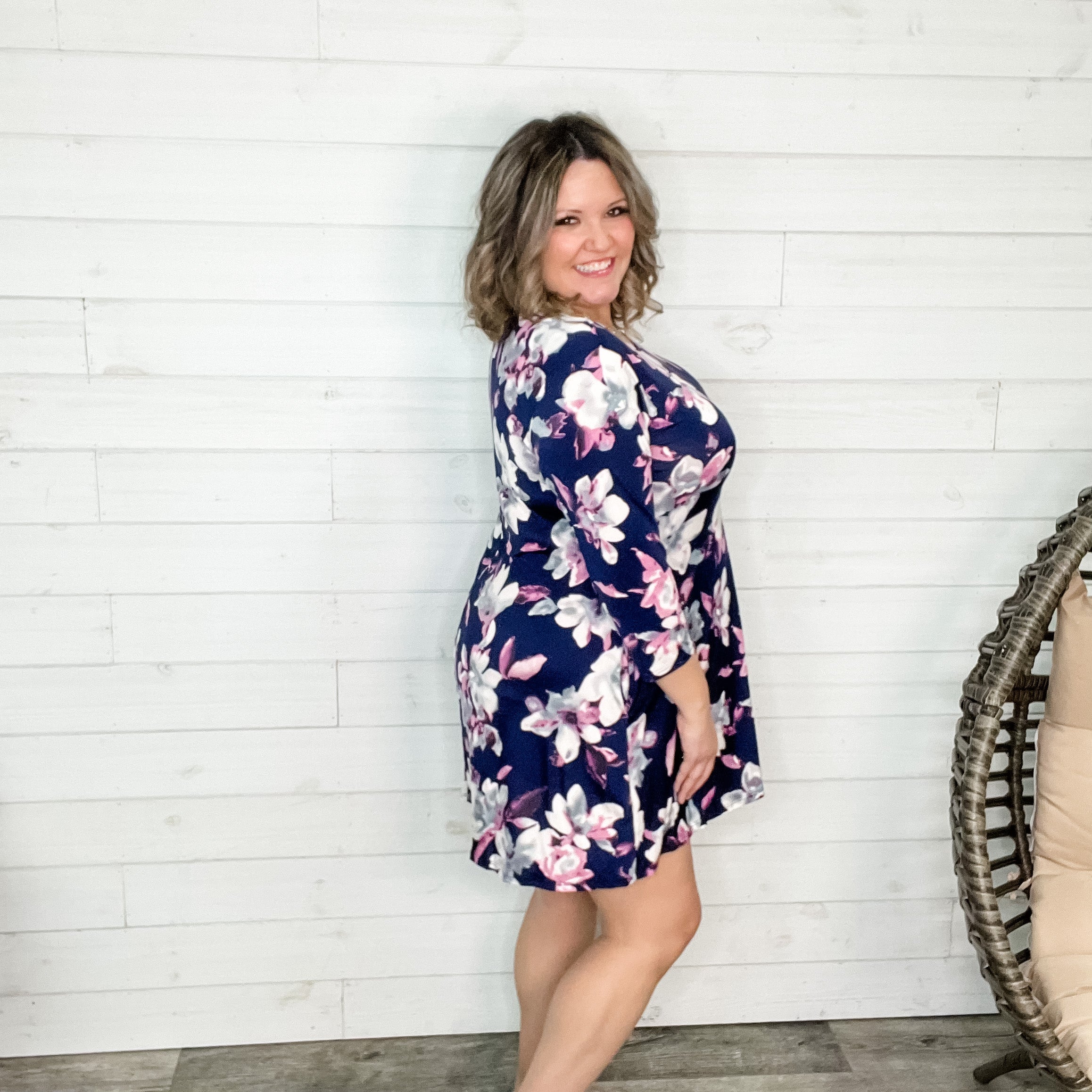 Zenaya 3/4 Sleeve Floral Dress with Pockets-Lola Monroe Boutique