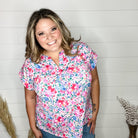 "Zucchini" Split Neck Cuffed Short Sleeve-Lola Monroe Boutique