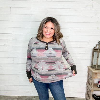 "Zuma" Long Sleeve Henley Style with Thumbholes