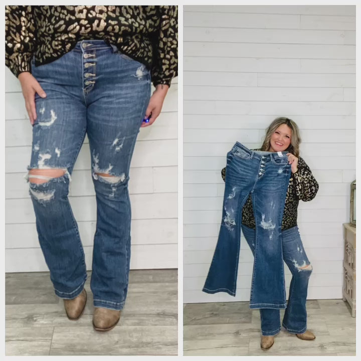 Judy Blue Saddle Up Buttonfly Flare Jeans – Lola Monroe Boutique