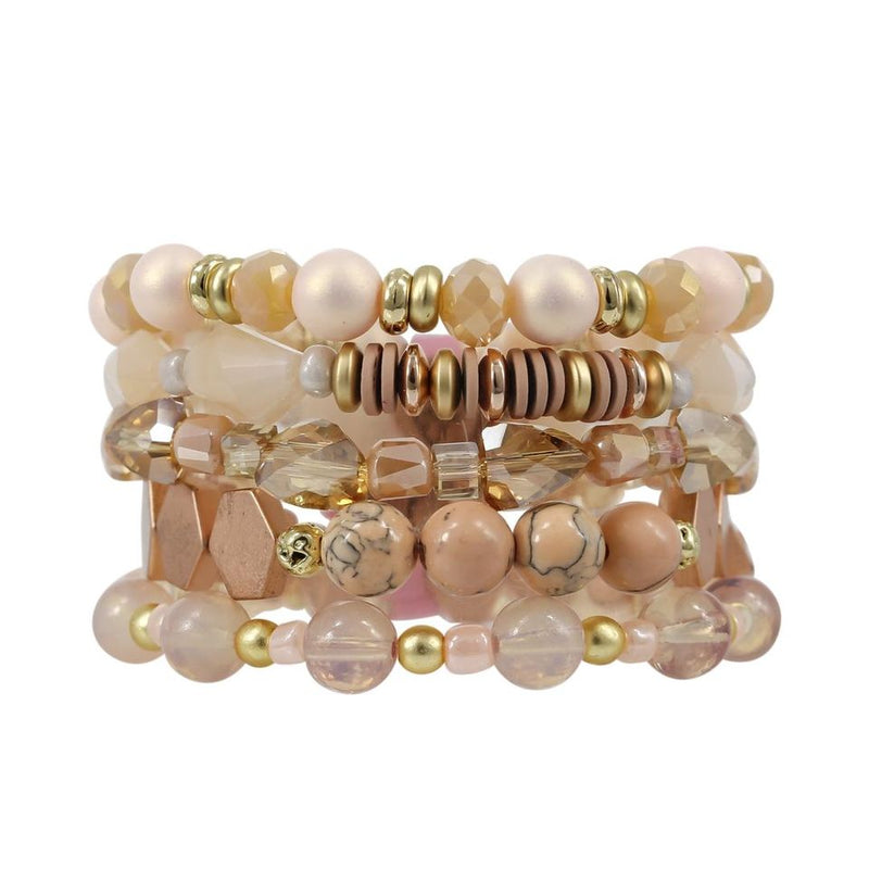 Erimish Hand Strung Beaded Bracelet (Set of 5 Stackable Bracelets)-Lola Monroe Boutique