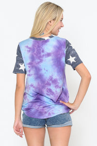 "Randi" Tie Dye with Star Accent Top-Lola Monroe Boutique