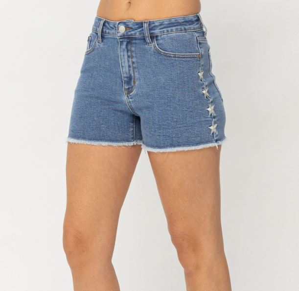 Judy Blue Star Embroidered Shorts