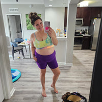 Booty Shorts With Pockets (Black and Purple)