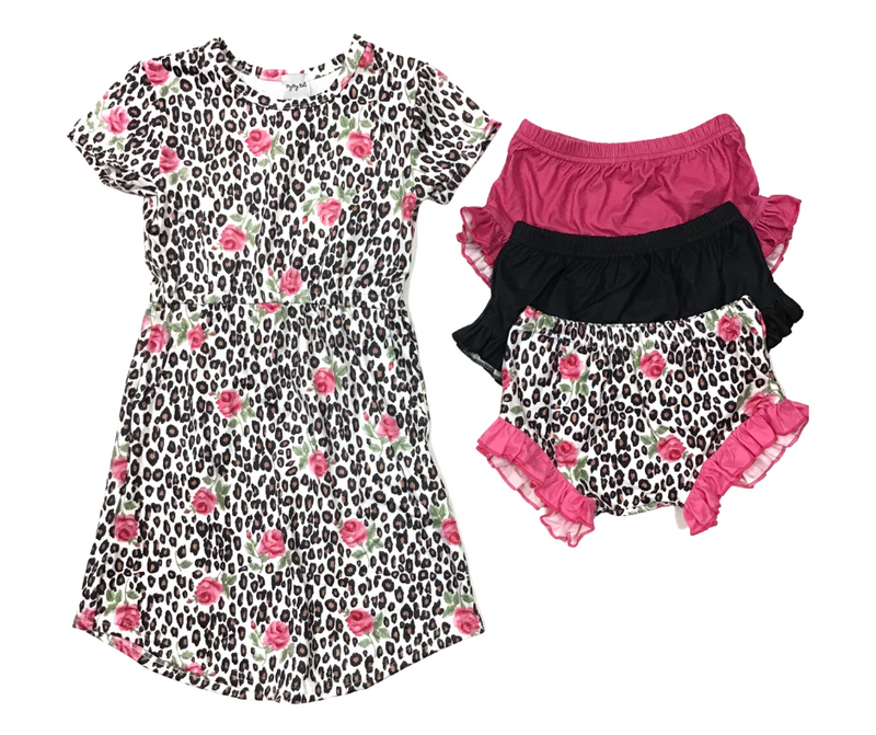 Peyton Tunic Dress with Pockets(Roses & Animal Print)-Lola Monroe Boutique