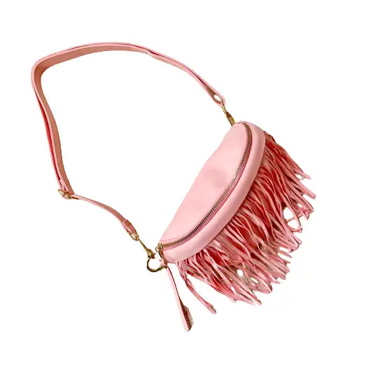 Suede Fanny Pack Bum Bag with Removeable Fringe (Multiple Colors)