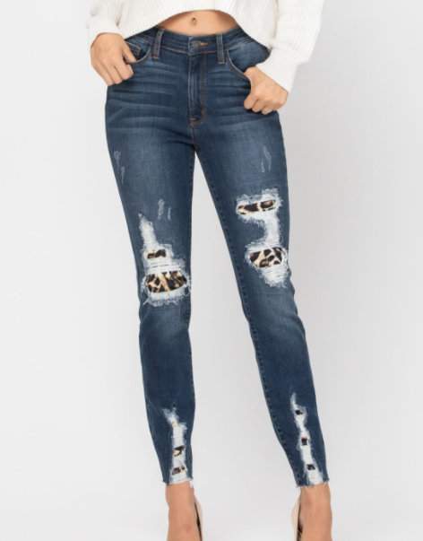 Judy Blue "Show Me Your Spots" Mid Rise Skinny-Lola Monroe Boutique