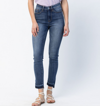 Judy Blue "All The Things" Release Hem Side Slit Skinny Jeans