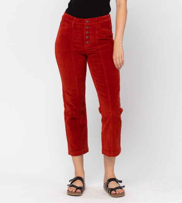 Holiday Weekend High Waisted Straight Leg Judy Blues - Red - Curved and  Dangerous