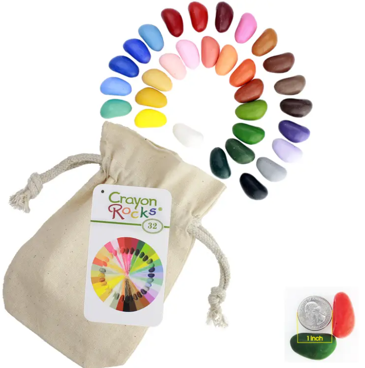 Crayon Rocks 32 Colors in a Muslin Bag-Lola Monroe Boutique