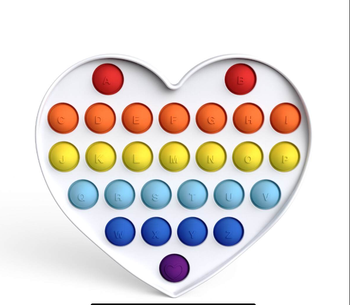Heart Shaped Bubble Pop with Rainbow Alphabet Bubbles-Lola Monroe Boutique