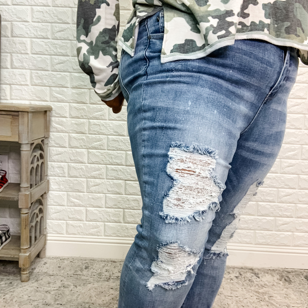 Judy Blue "Bleach Me Baby One More Time" Skinny Distressed Jeans