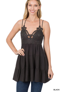 "Marley" Crochet Lace Ruffle Cami (Multiple Colors)
