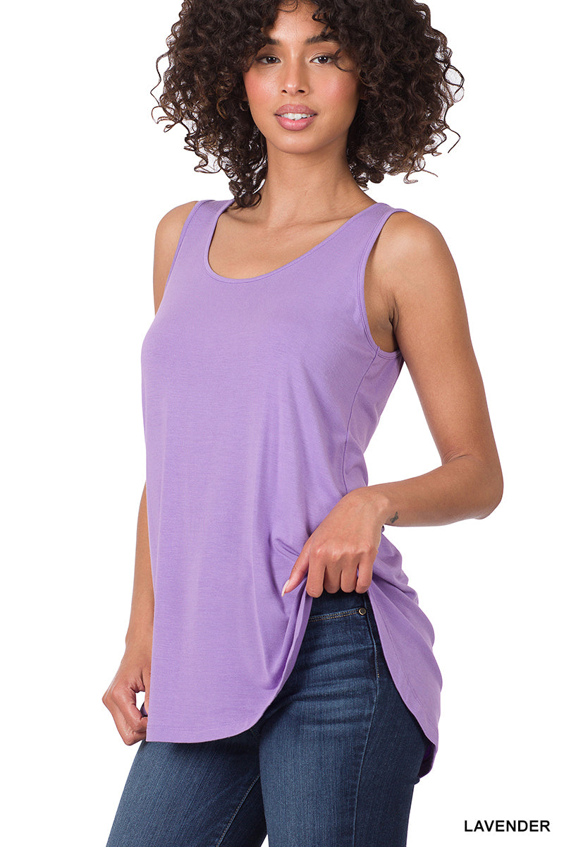 Modal Scoop Neck Relaxed Fit Tank (Multiple Colors)