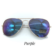 Reflective Aviator Sunglasses (Multiple Colors)-Lola Monroe Boutique