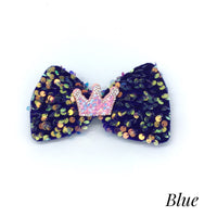 Sequin Bow with Crown (Multiple Colors)-Lola Monroe Boutique