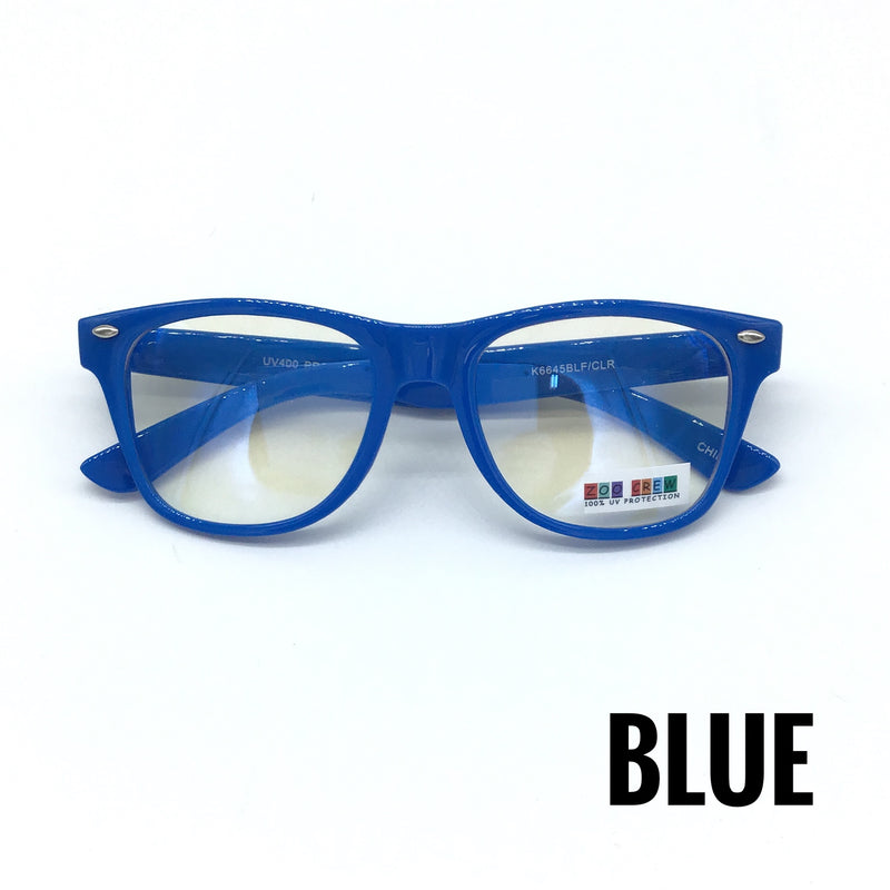 Kids Horned Rim Blue Light Glasses (Multiple Colors)