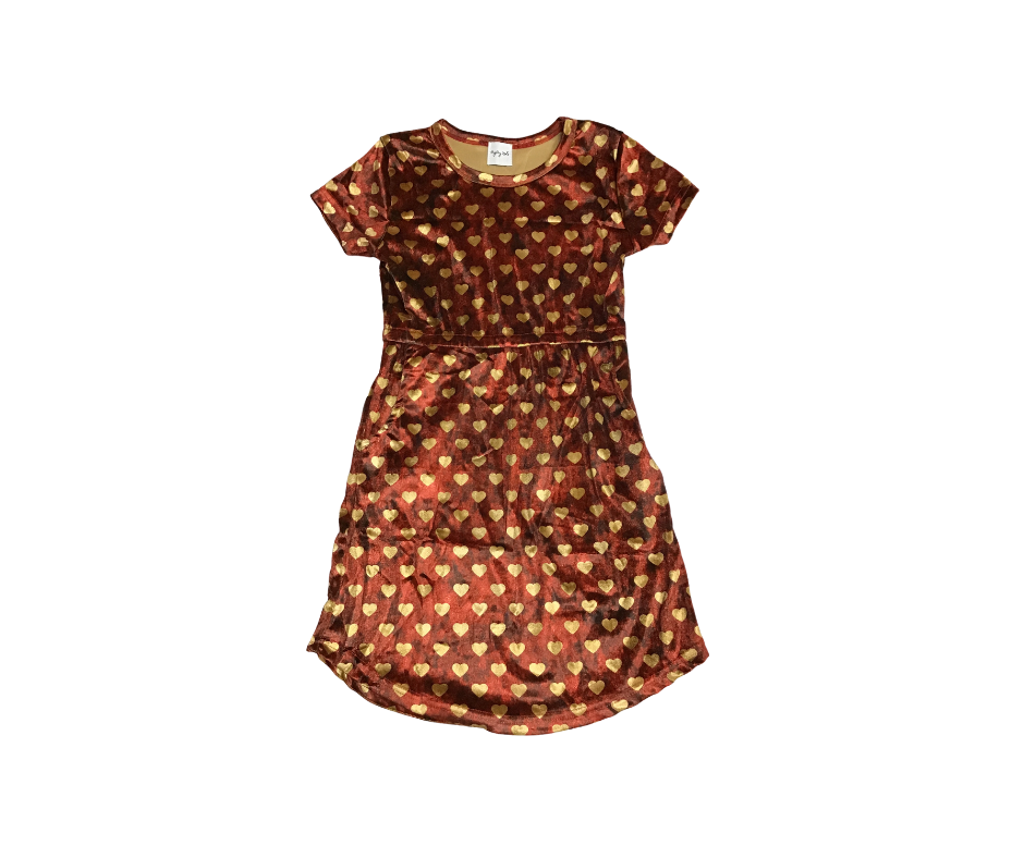 VELVET Peyton Tunic Dress with Pockets (Hearts)-Lola Monroe Boutique