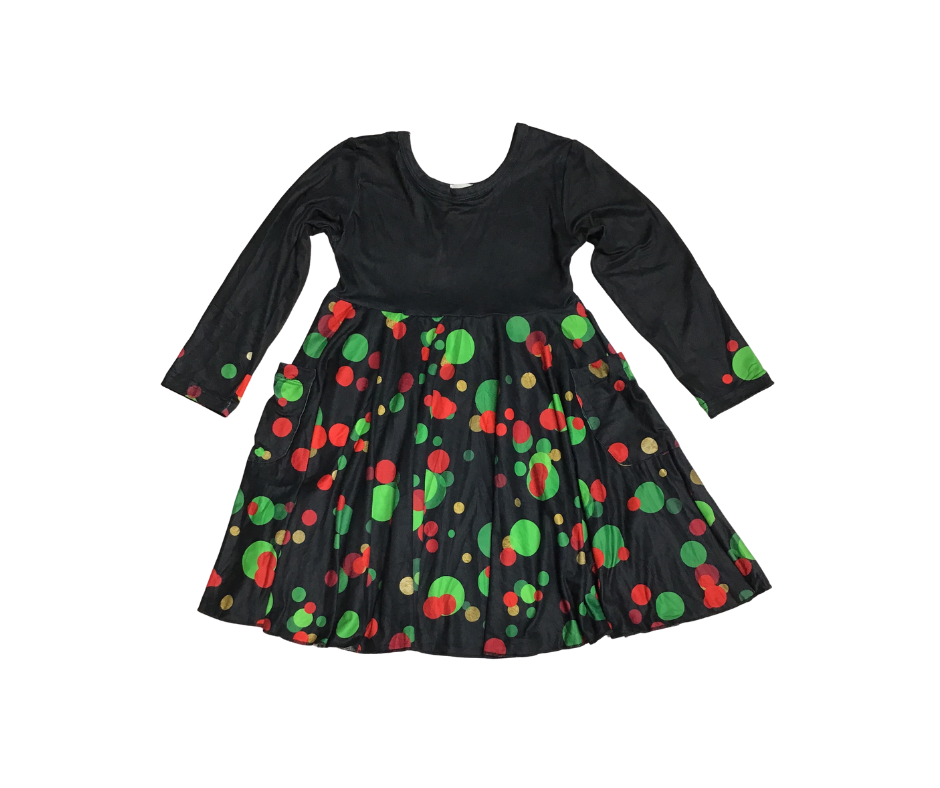 Peyton Long Sleeve Tunic Dress with Pockets (Holiday Confetti)-Lola Monroe Boutique