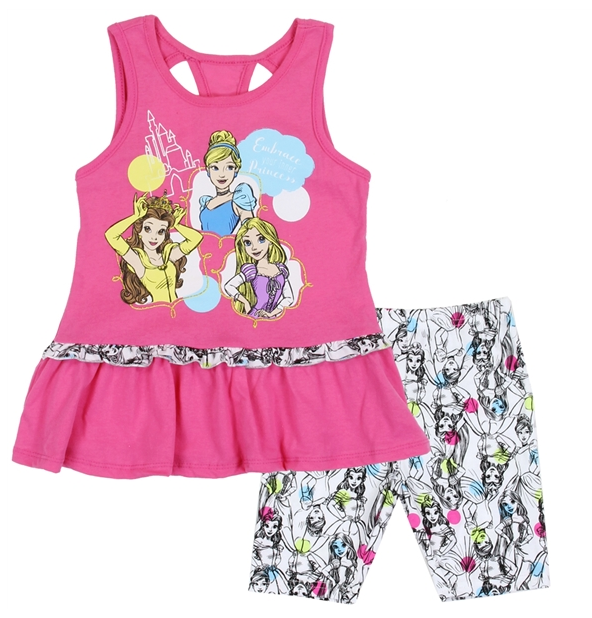 Disney Princess Kids Short Set (Belle, Cinderella, Rapunzel)-Lola Monroe Boutique