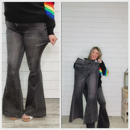 Judy Blue Storm Chaser Black Flares (34 inch inseam)
