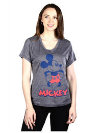 Junior Sizing Disney Mickey Mouse V Neck Shirt-Lola Monroe Boutique