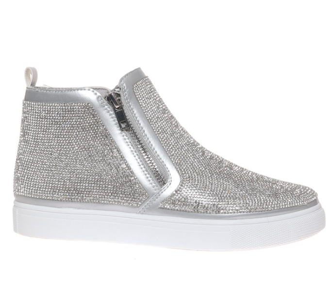 It's A Party" Sparkle Mid Top with Dual Zippers