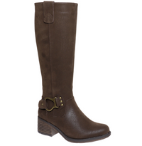 "Gossip" Vegan Faux Suede Riding Boots (Chocolate)