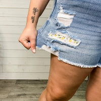 Judy Blue Lemon Patch Destroyed Shorts